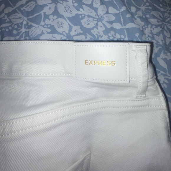 EXPRESS SUPER HIGH WAISTED WHITE 90s WIDE LEG JEANS SIZE 18 SHORT - Picture 6 of 9